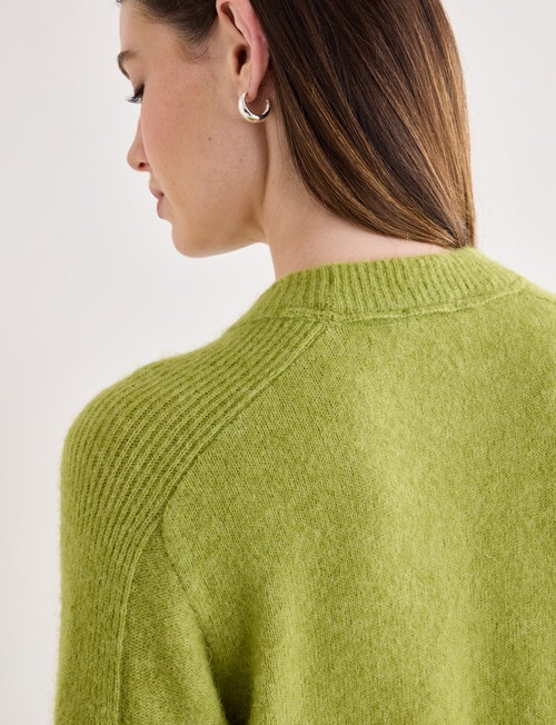 Jigsaw Helena Cosy Crew Sweater, Leaf Green product photo View 06 L