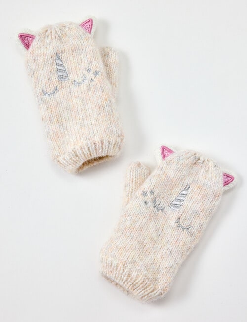 Mac & Ellie Unicorn Mitten , Vanilla product photo