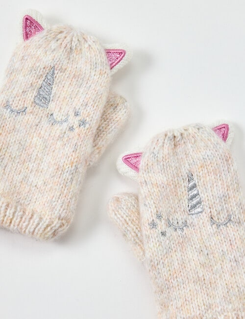 Mac & Ellie Unicorn Mitten , Vanilla product photo View 02 L