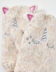Mac & Ellie Unicorn Mitten , Vanilla product photo View 04 S