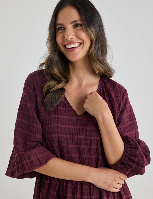 Whistle V Neck Midi Dress, Dark Cherry product photo View 04 L