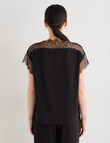 State of play Saskia Lace Trim Top, Charcoal & Black product photo View 02 S