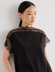State of play Saskia Lace Trim Top, Charcoal & Black product photo View 04 S