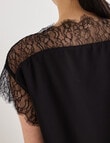 State of play Saskia Lace Trim Top, Charcoal & Black product photo View 10 S