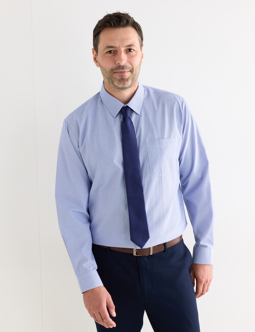 Chisel Check Long Sleeve Shirt, Navy product photo