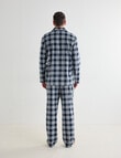 Chisel Check Flannel Long PJ Set, Navy & Grey product photo View 02 S