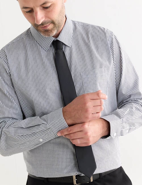 Chisel Check Long Sleeve Shirt, Black product photo View 04 L