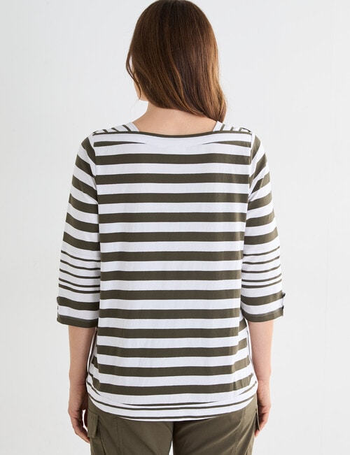 Line 7 Raydar Stripe Top, Khaki & White product photo View 02 L