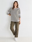 Line 7 Raydar Stripe Top, Khaki & White product photo View 03 S