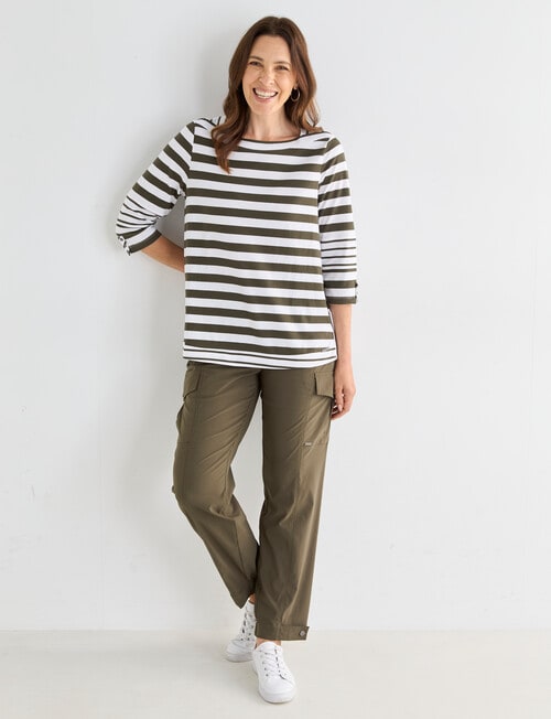 Line 7 Raydar Stripe Top, Khaki & White product photo View 03 L