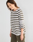 Line 7 Raydar Stripe Top, Khaki & White product photo View 05 S