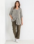 Line 7 Step Pintuck Shirt, Khaki Print product photo View 03 S