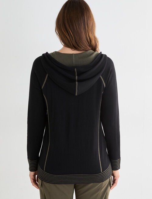 Line 7 Midas Knitted Hoodie, Black & Khaki product photo View 02 L