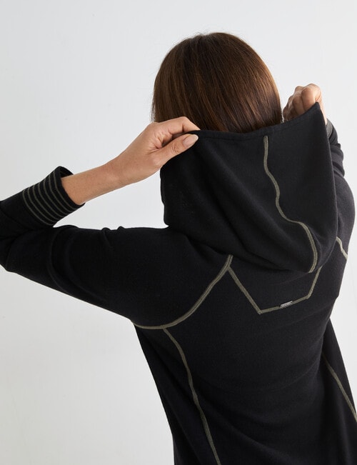 Line 7 Midas Knitted Hoodie, Black & Khaki product photo View 07 L