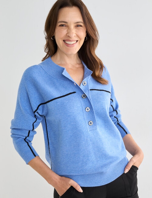 Line 7 Margin Knitted Jersey, Marina Blue product photo View 05 L