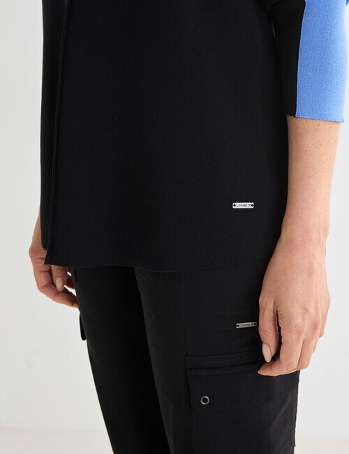 Line 7 Idol Knitted Hoodie, Black & Marina Blue product photo View 06 L