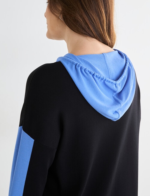 Line 7 Idol Knitted Hoodie, Black & Marina Blue product photo View 08 L