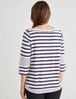 Line 7 Raydar Stripe Top, Cameo Pink & Black product photo View 02 S