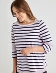 Line 7 Raydar Stripe Top, Cameo Pink & Black product photo View 05 S