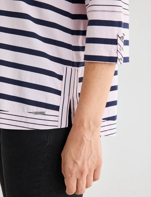 Line 7 Raydar Stripe Top, Cameo Pink & Black product photo View 06 L