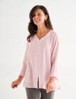 Ella J Button Detail Top, Pale Pink product photo View 06 S