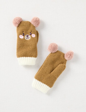 Mac & Ellie Teddy Mitten, Brown product photo