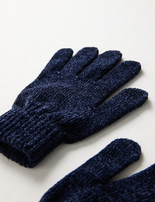 Mac & Ellie Chenille Glove, Navy product photo View 02 L