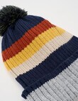 Mac & Ellie Chunky Stripe Beanie, Grey with Multicolours product photo View 02 S
