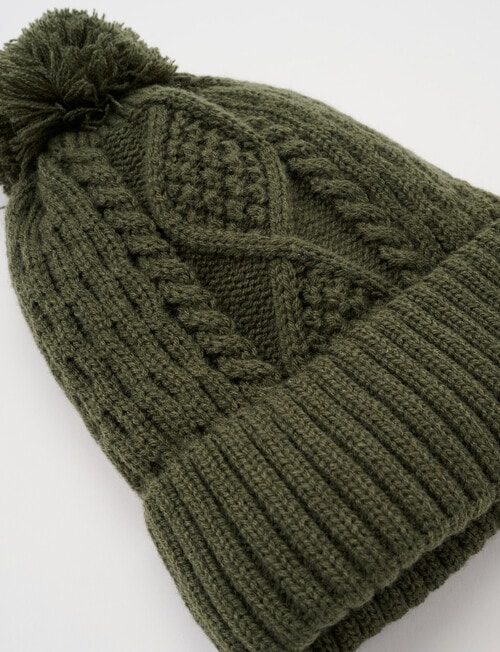 Mac & Ellie Fleece Lined Beanie, Khaki product photo View 02 L