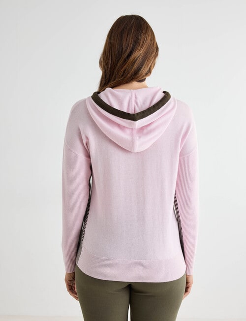 Line 7 Coaster Merino Hoodie, Cameo Pink & Khaki product photo View 02 L