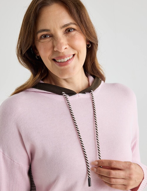 Line 7 Coaster Merino Hoodie, Cameo Pink & Khaki product photo View 05 L