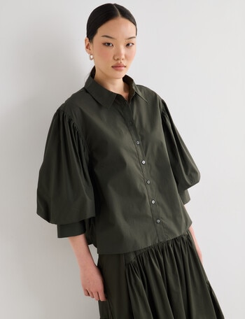 State of play Aura Shirt, Dark Green product photo