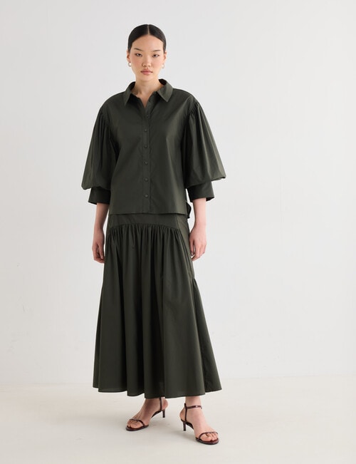 State of play Ivy Maxi Skirt, Dark Green product photo View 05 L