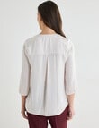 Oliver Black V-Neck Pleated Satin Top, Alabaster product photo View 02 S