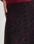 Oliver Black Button Front Skirt, Print Floral Black product photo View 05 S