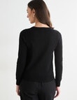 Oliver Black Long Sleeve Crew Knit Jumper, Black product photo View 02 S