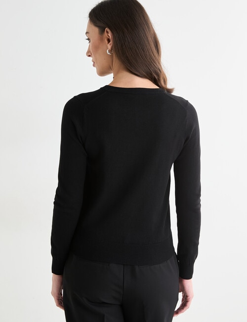 Oliver Black Long Sleeve Crew Knit Jumper, Black product photo View 02 L