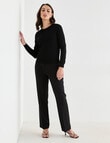 Oliver Black Long Sleeve Crew Knit Jumper, Black product photo View 03 S