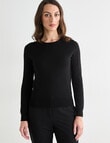 Oliver Black Long Sleeve Crew Knit Jumper, Black product photo View 05 S