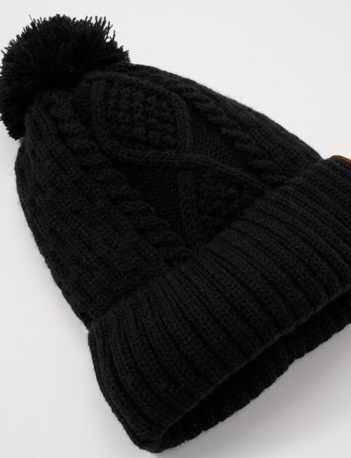 Mac & Ellie Fleece Lined Beanie, Black product photo View 02 L