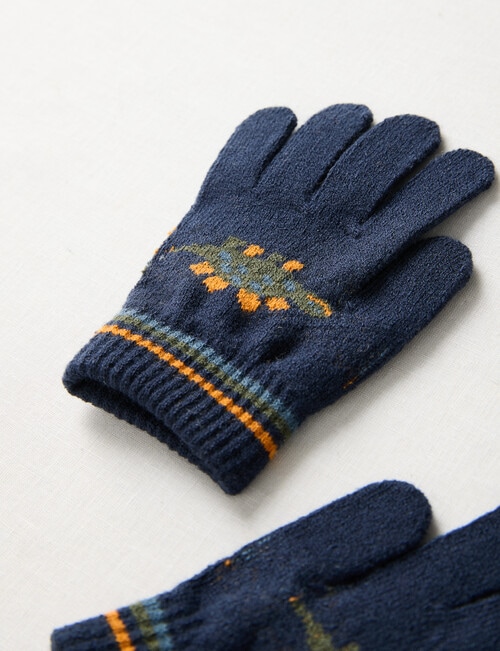 Mac & Ellie Dino Jacquard Gloves, Navy product photo View 02 L