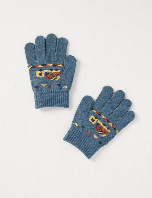 Mac & Ellie Trucks Jacquard Gloves, Blue product photo