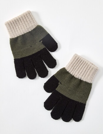 Mac & Ellie Colour Block Gloves, Multicoloured product photo