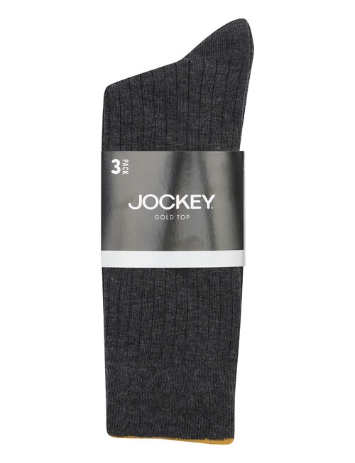 Jockey Gold Top Cotton Crew Sock, 3-Pack, Charcol Marle, Equestrian & Captain McCool product photo View 02 L