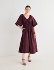 State of play Camille Shirred Dress, Dark Cherry product photo