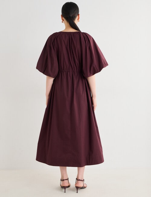 State of play Camille Shirred Dress, Dark Cherry product photo View 02 L