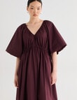 State of play Camille Shirred Dress, Dark Cherry product photo View 05 S
