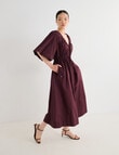 State of play Camille Shirred Dress, Dark Cherry product photo View 06 S