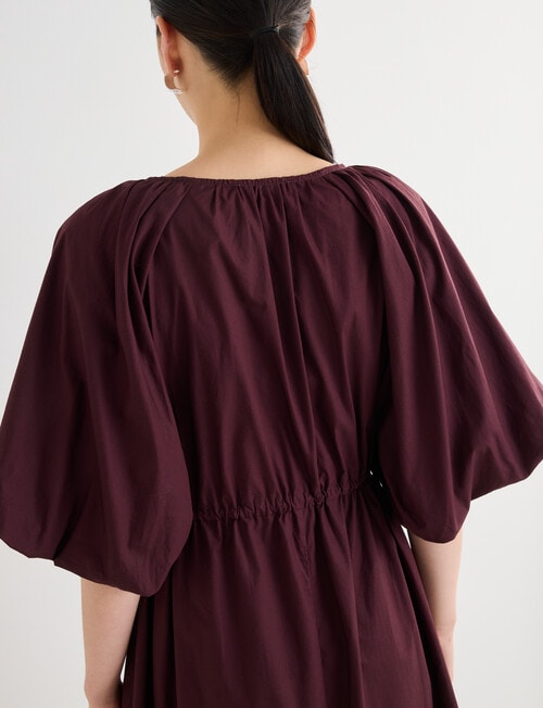 State of play Camille Shirred Dress, Dark Cherry product photo View 08 L