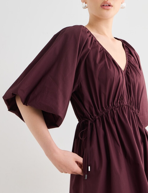 State of play Camille Shirred Dress, Dark Cherry product photo View 09 L